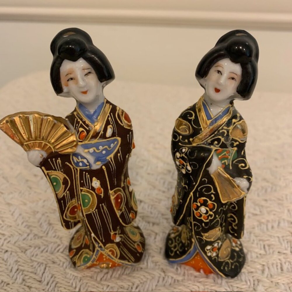 Takito Porcelain Geisha Figurines Vintage